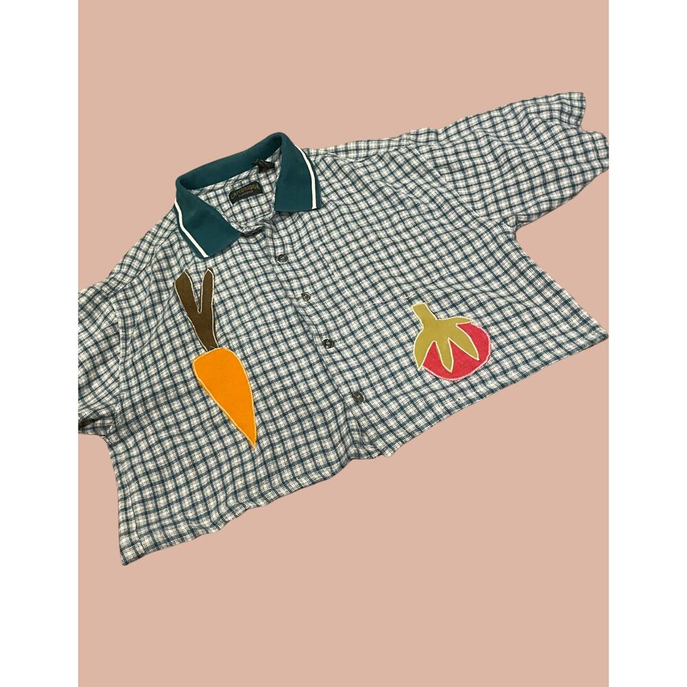 Upcycled Large Cropped Button Down - image 3